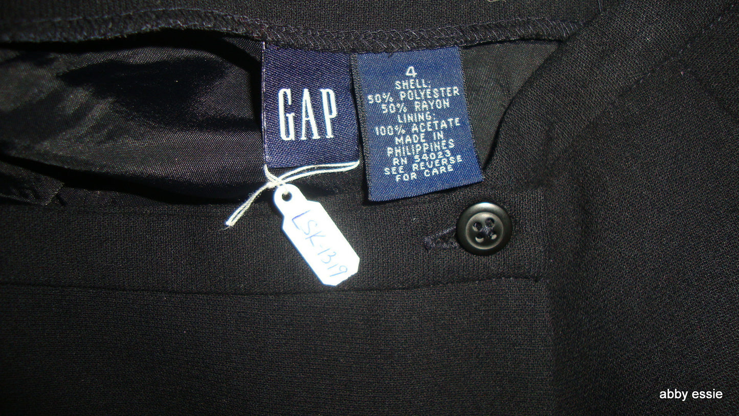 Gap - Long Black Wrap Skirt Sz 4 Small Abby Essie