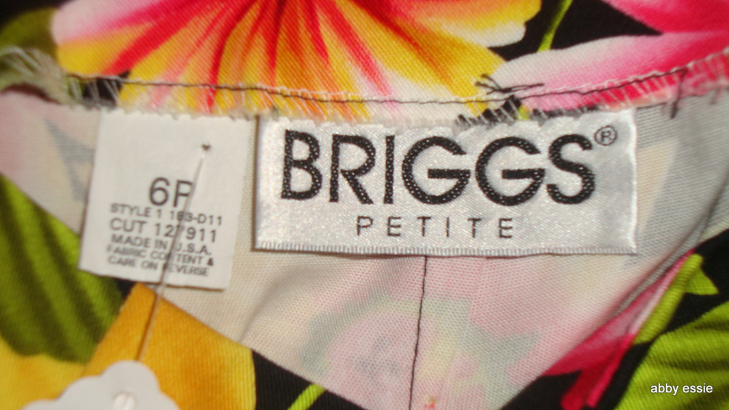 Floral BLack Pink Yellow STRETCH Mini SKIRT SZ 6P