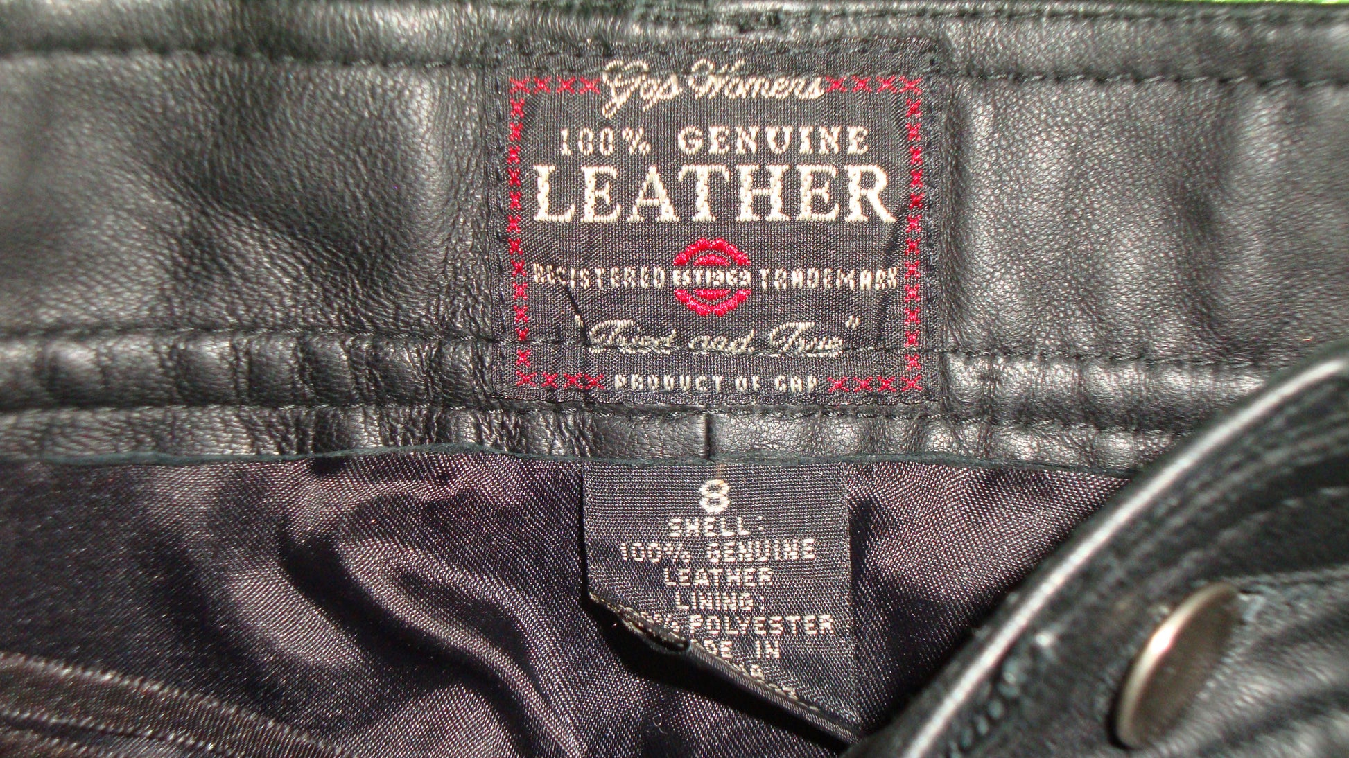 GUESS Black Leather Mini Skirt  Rocker Goth Club 8 like a 6 100% leather Abby Essie