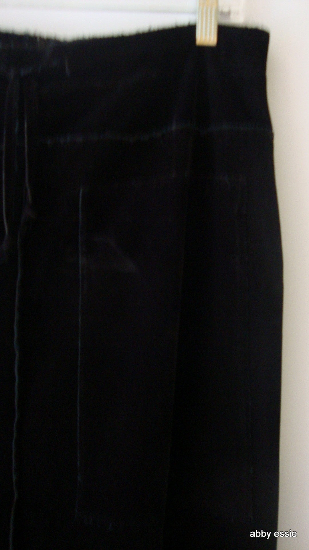 Cosmos Distressed Black Velvet Skirt W/ Cutout Hem, Drawstring