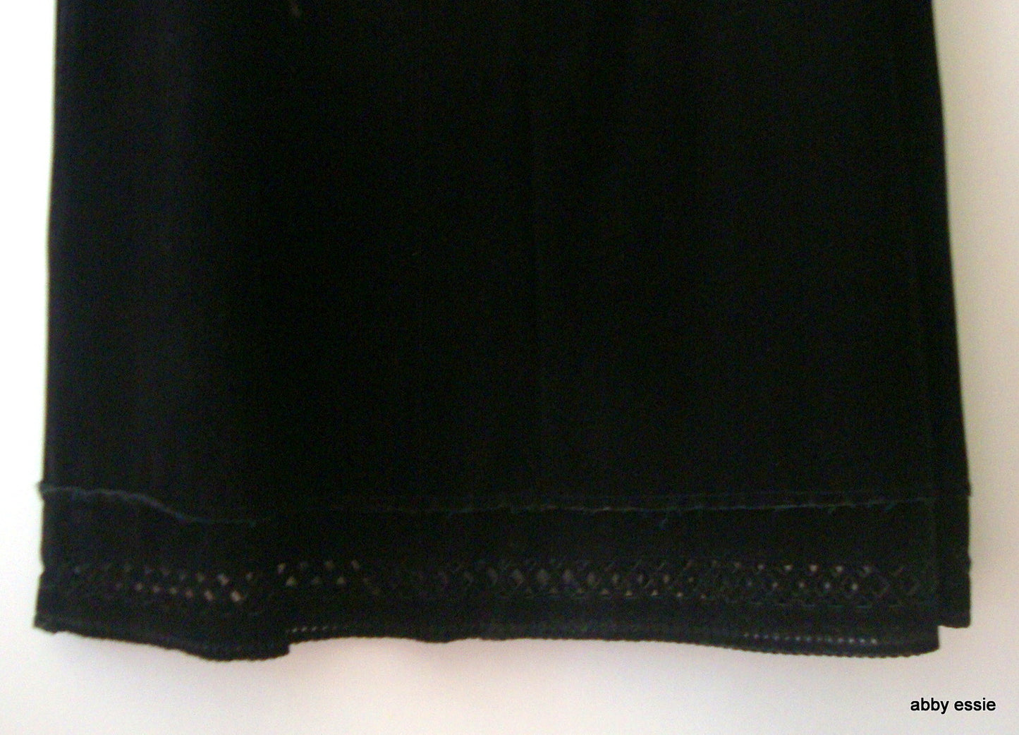 Cosmos Distressed Black Velvet Skirt W/ Cutout Hem, Drawstring