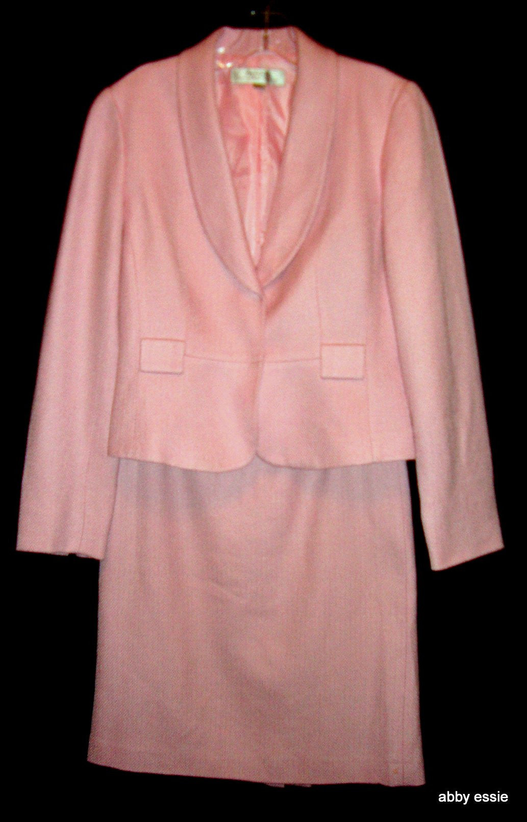Tahari Arthur Levine Pink Wool 2pc Career 4 Small Abby Essie