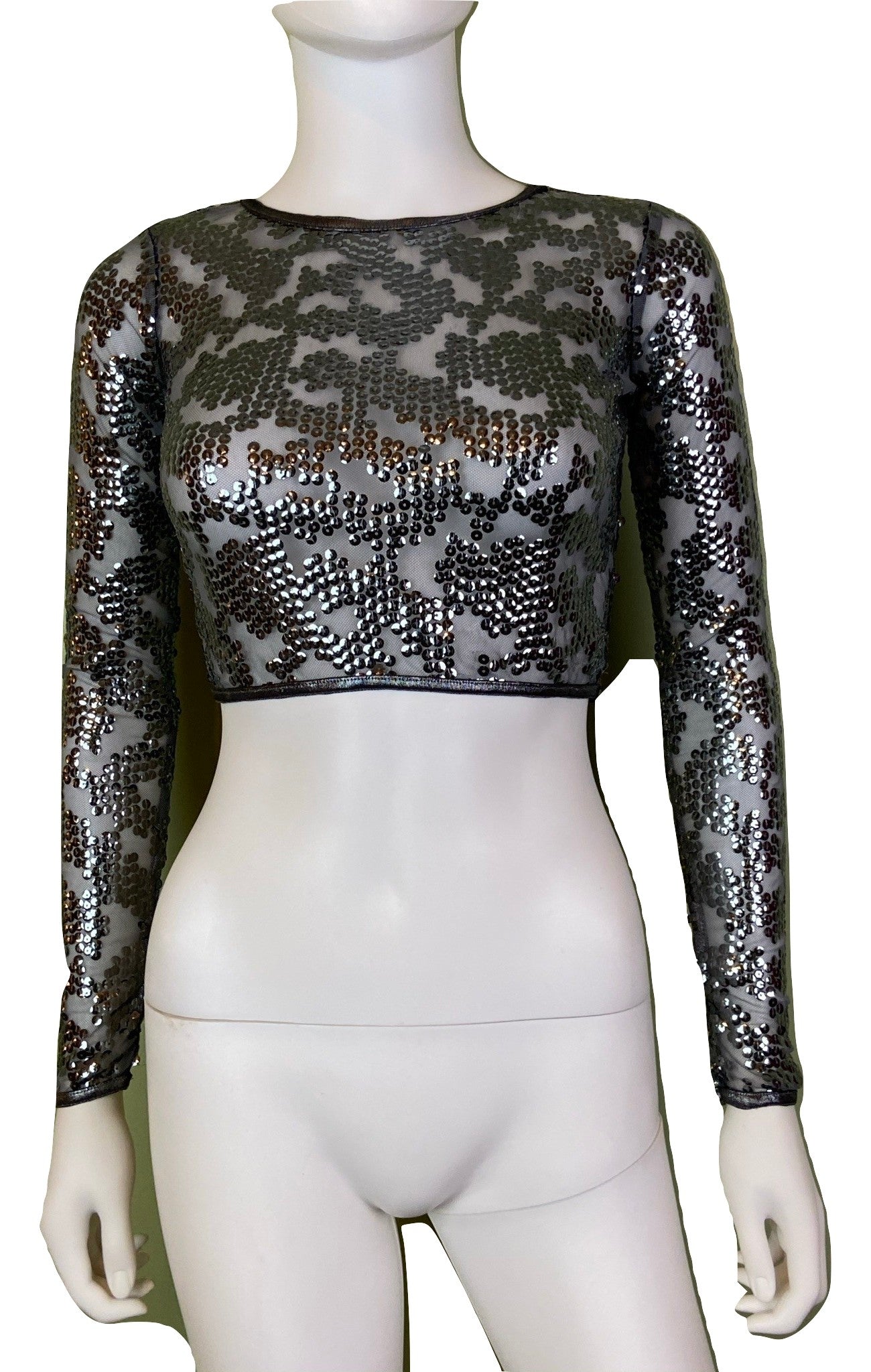 Black Lace Crop Top Small