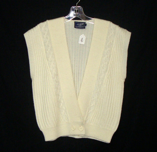 Vintage Haberdashery By Personal White Cream Sweater Vest Sz Medium Abby Essie