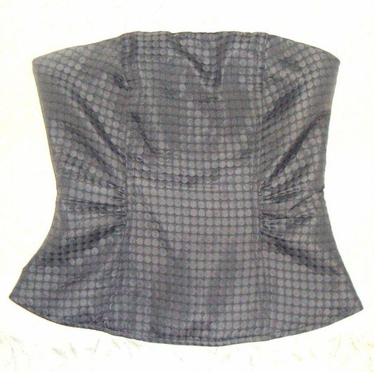 THE LIMITED GRAY GRAPHIC CIRCLES RUCHE BUSTIER junior SMALL [2 3 4 5] LT-1666 Abby Essie