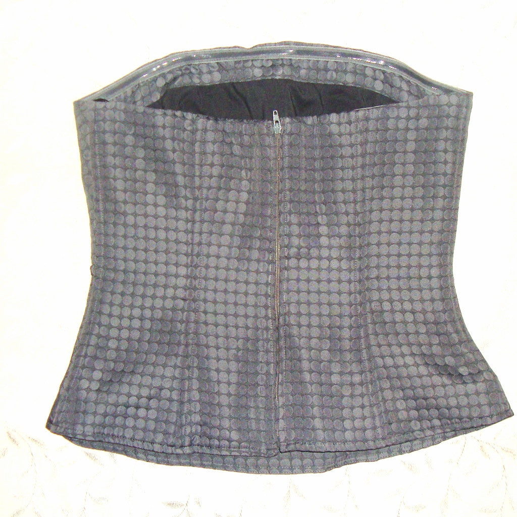 THE LIMITED GRAY GRAPHIC CIRCLES RUCHE BUSTIER junior SMALL [2 3 4 5] LT-1666 Abby Essie