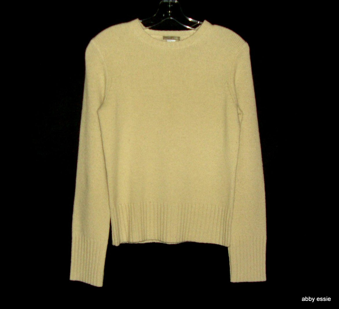 J CREW TAN WOOL CREWNECK vintage style SWEATER SMALL [4 5 6 ] 100% WOOL