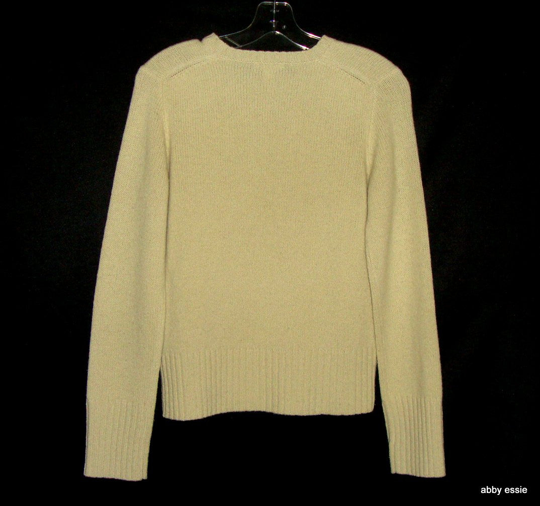 J CREW TAN WOOL CREWNECK vintage style SWEATER SMALL [4 5 6 ] 100% WOOL