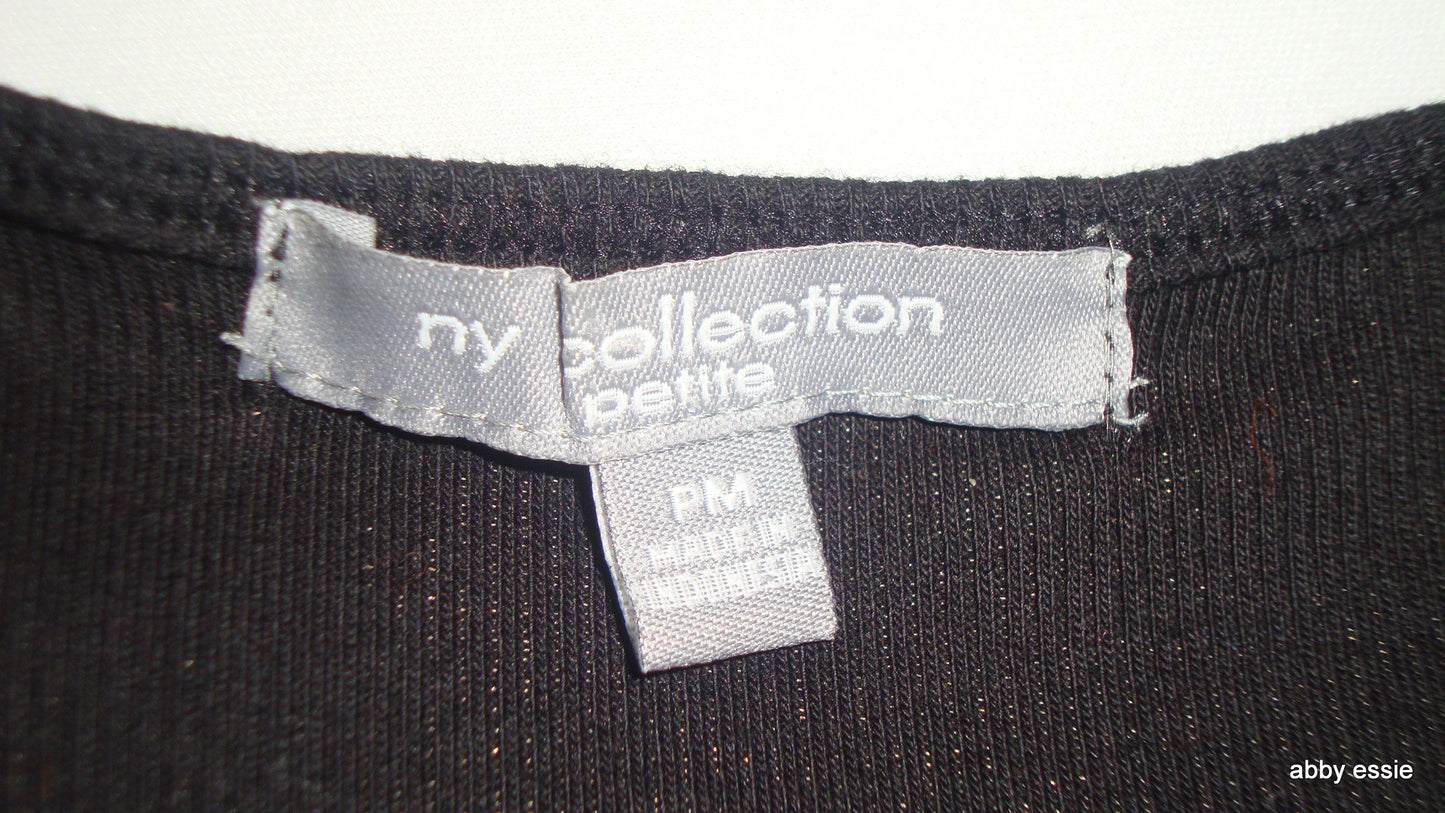 Ny Collection Petites Black Sequin Tank Top