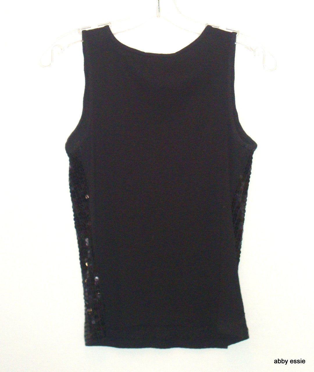 Ny Collection Petites Black Sequin Tank Top