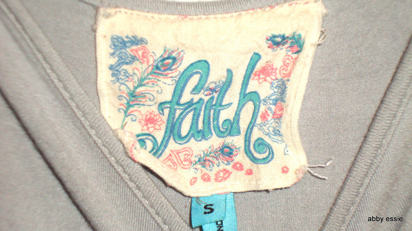 Faith Gray Sequin Shoulder Knit Stretch Cocktail Club Casual Tank Small Lt-2736 Abby Essie