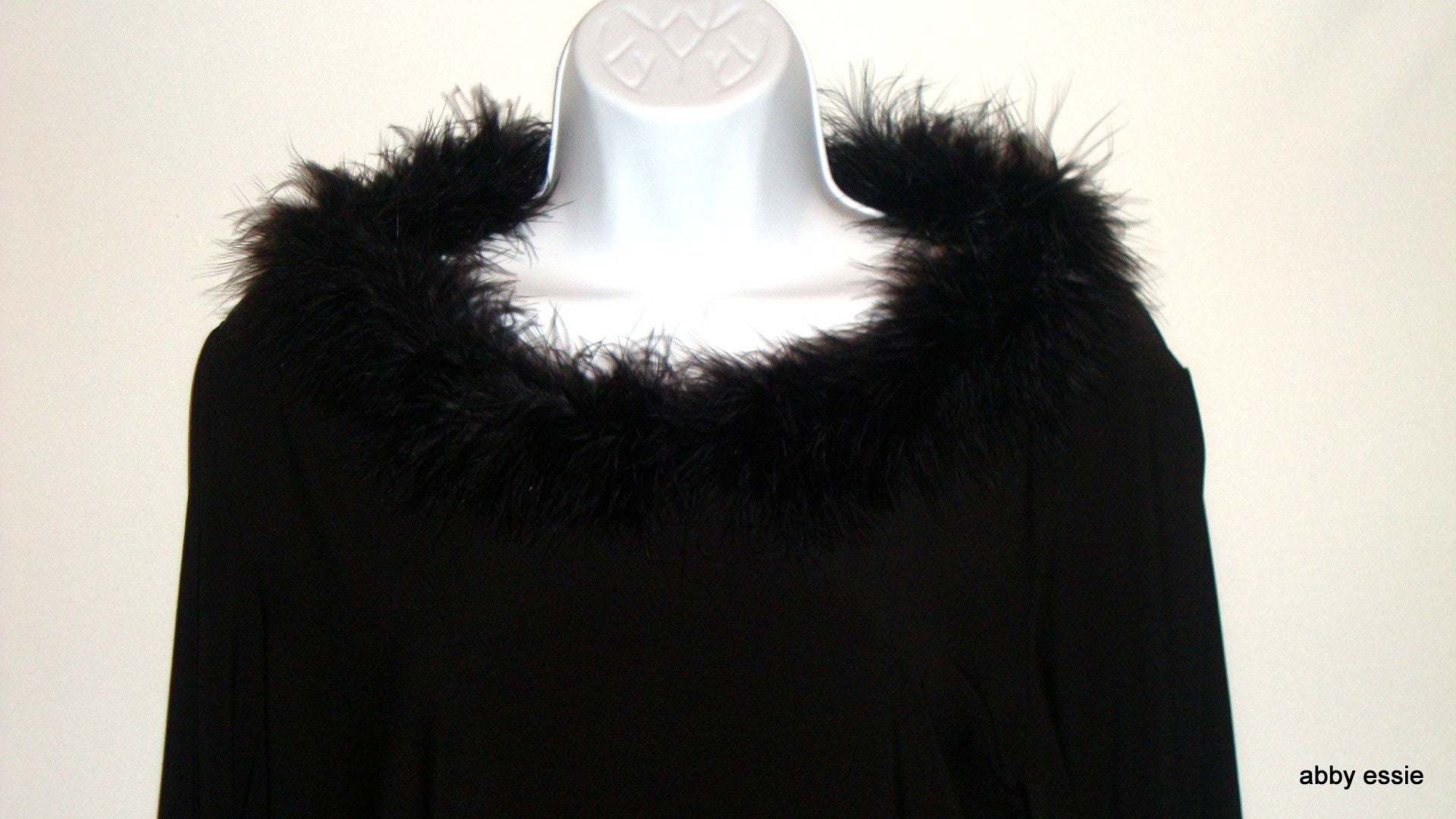 Black Boa Collar Sweater Top Abby Essie