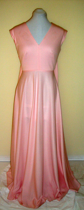 Vintage House Of Bianchi Pale Pink 70s Disco Dress Gown Small Abby Essie