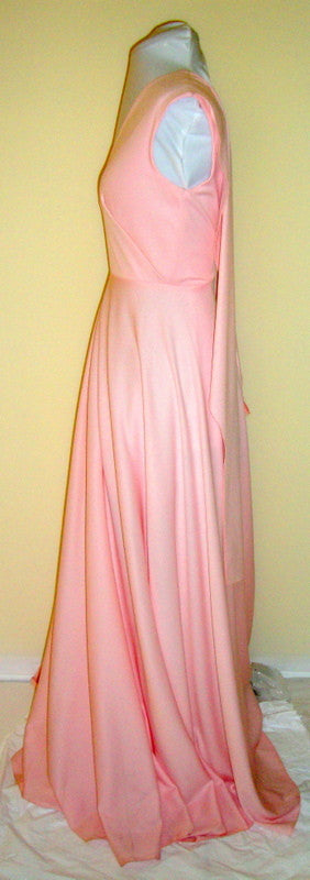 Vintage House Of Bianchi Pale Pink 70s Disco Dress Gown Small Abby Essie