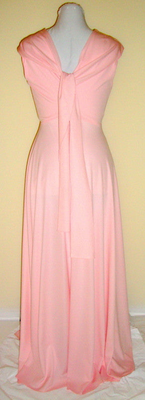 Vintage House Of Bianchi Pale Pink 70s Disco Dress Gown Small Abby Essie