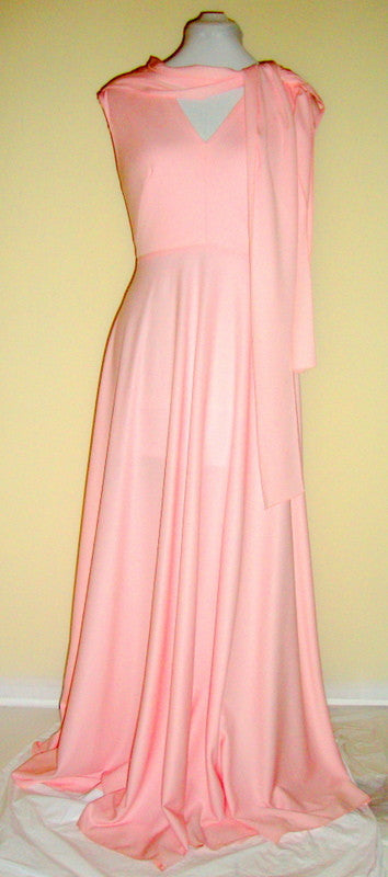 Vintage House Of Bianchi Pale Pink 70s Disco Dress Gown Small Abby Essie