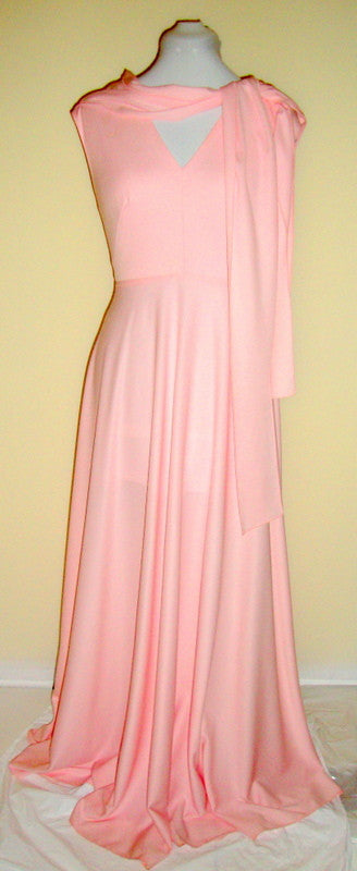 Vintage House Of Bianchi Pale Pink 70s Disco Dress Gown Small