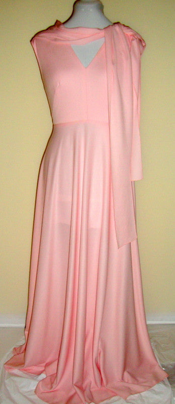 Vintage House Of Bianchi Pale Pink 70s Disco Dress Gown Small Abby Essie