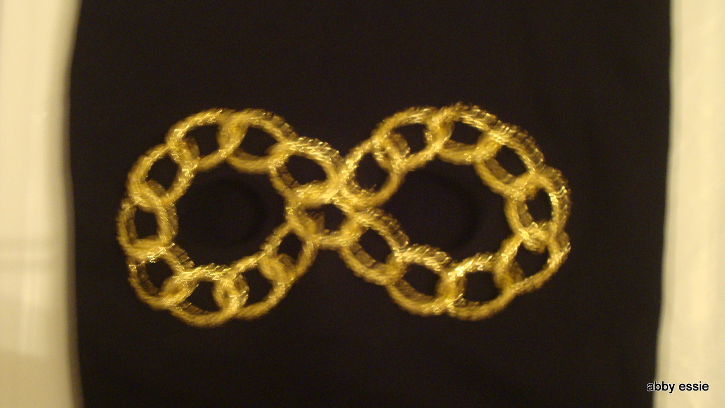 NEW Designer Handmade HIP HOP ROCK STAR METAL BAND BLACK KNIT GOLD CHAIN EYE SKI MASK COSTUME HAND Abby Essie