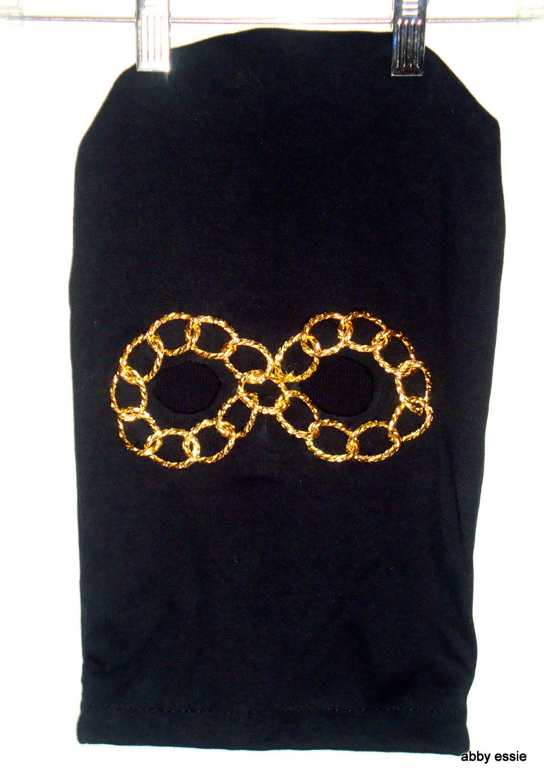 NEW Designer Handmade HIP HOP ROCK STAR METAL BAND BLACK KNIT GOLD CHAIN EYE SKI MASK COSTUME HAND