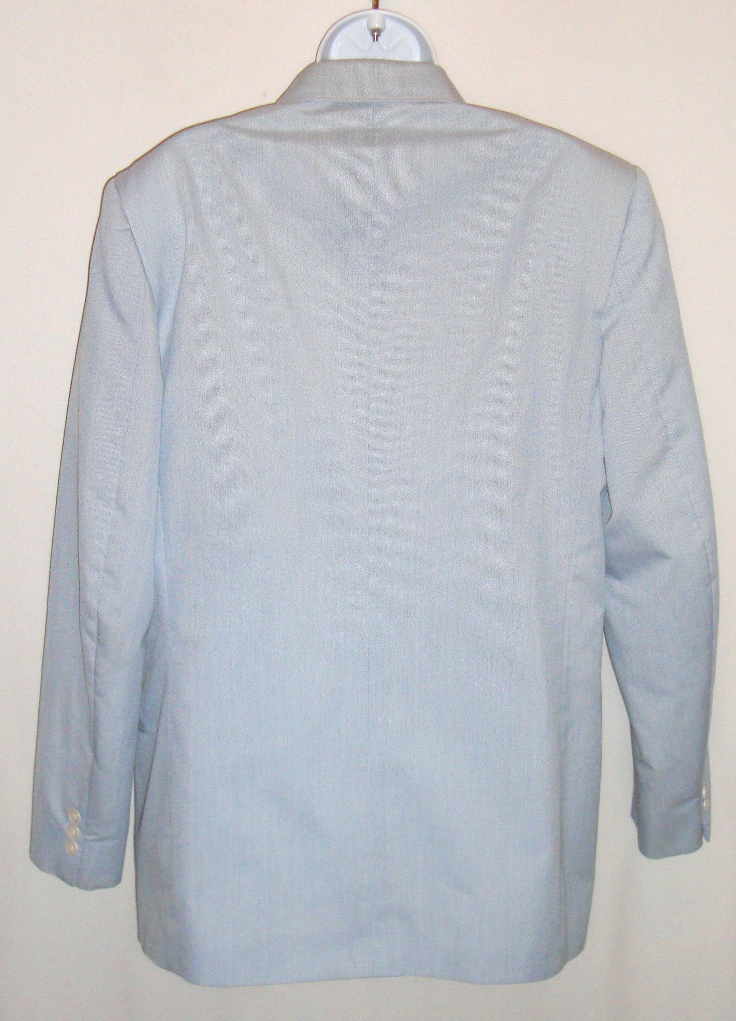 Vintage Woodmere Blue White Pinstriped Southern Seersucker Double Breast Blazer Abby Essie