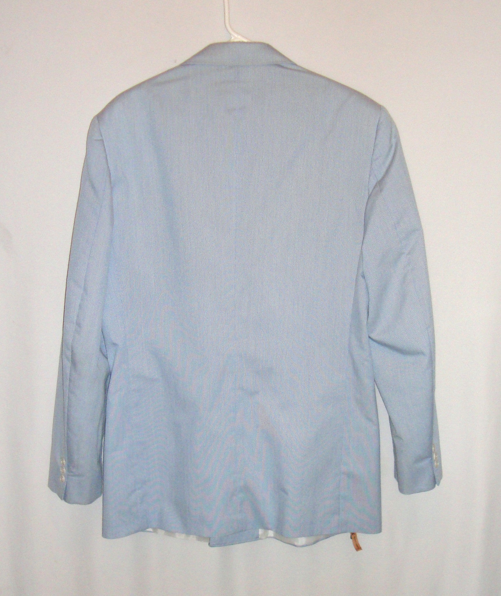 Vintage Woodmere Blue White Pinstriped Southern Seersucker Double Breast Blazer Abby Essie