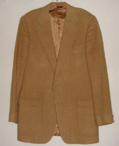 Vintage Mens Classic Cambridge Tan 100% Camel Hair Blazer Jacket
