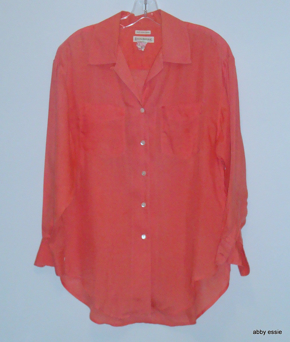 Banana Republic Mens Coral Salmon Pink Beach Vacation Small