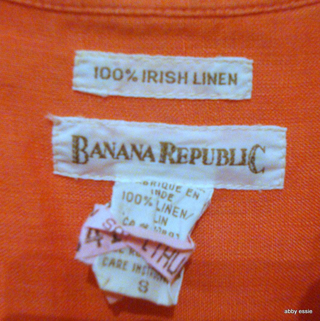 Banana Republic Mens Coral Salmon Pink Beach Vacation Small