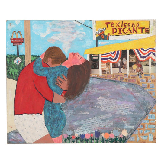 Modern Pop Art Couple Mixed Media Painting