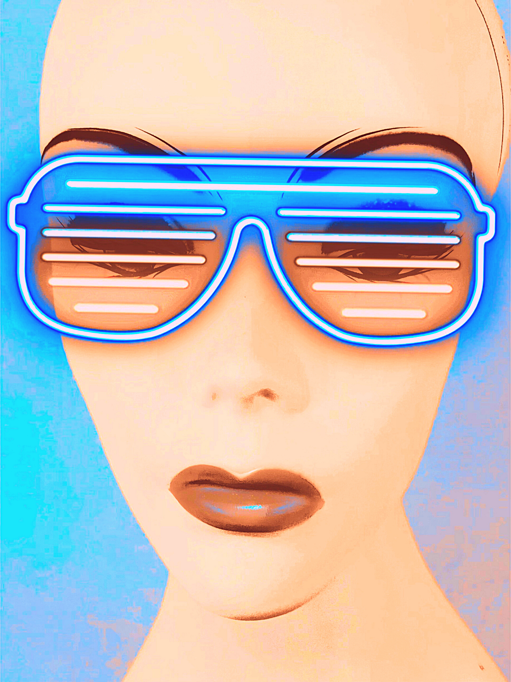 Postmodern Neon Sunglasses Model Print by SUGA LANE ABBY ESSIE STUDIOS