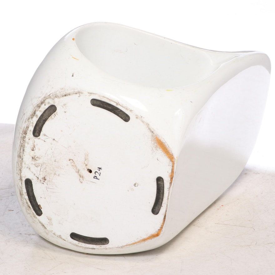 Modern White Futuristic Molded Chair - Pair of 2