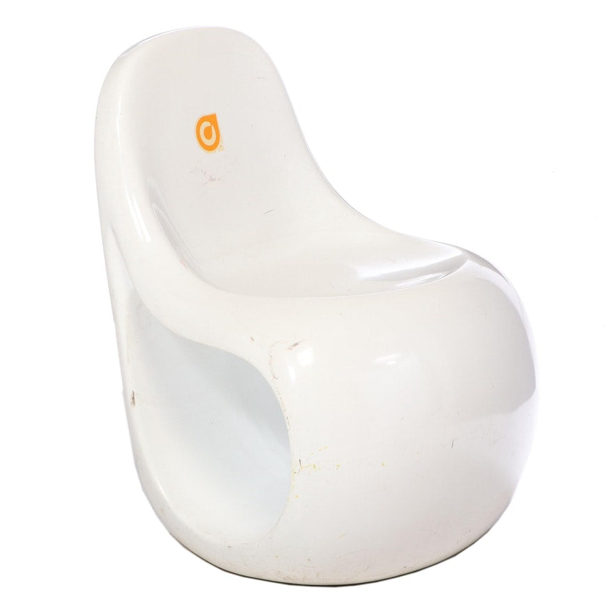 Modern White Futuristic Molded Chair - Pair of 2