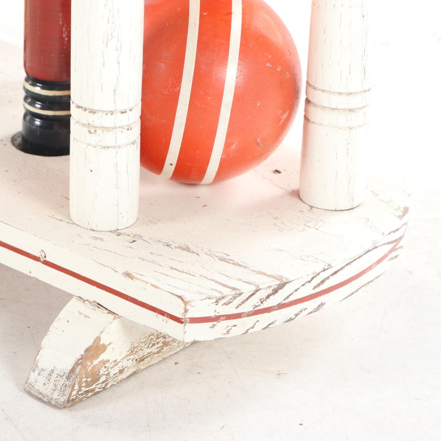 [SOLD] Vintage Painted Wood Croquet Set - 29 Piece