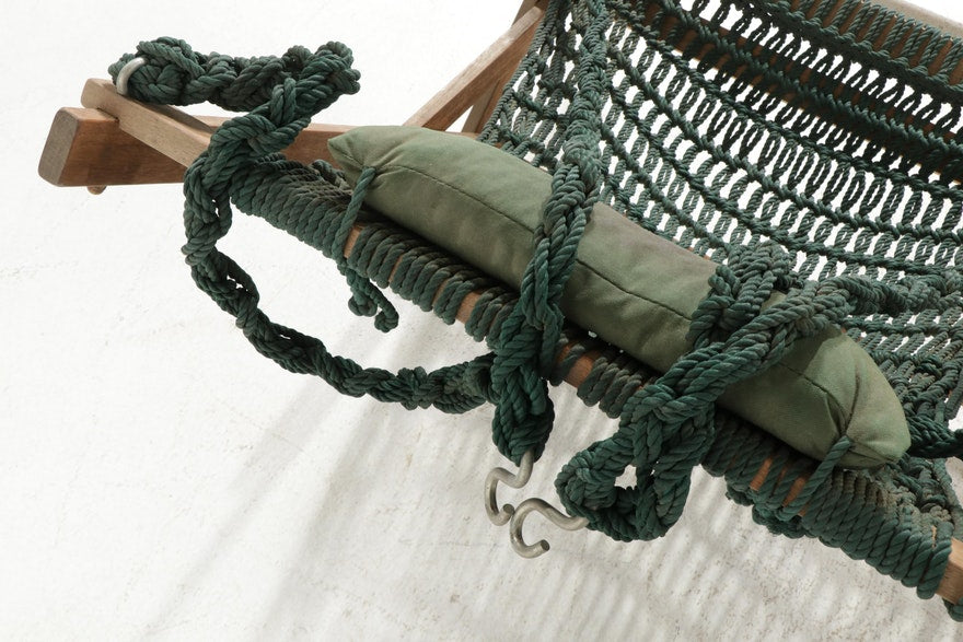 Handcrafted Woven Reclining Macrame Hammock Chairs - Pair of 2 ABBY ESSIE STUDIOS
