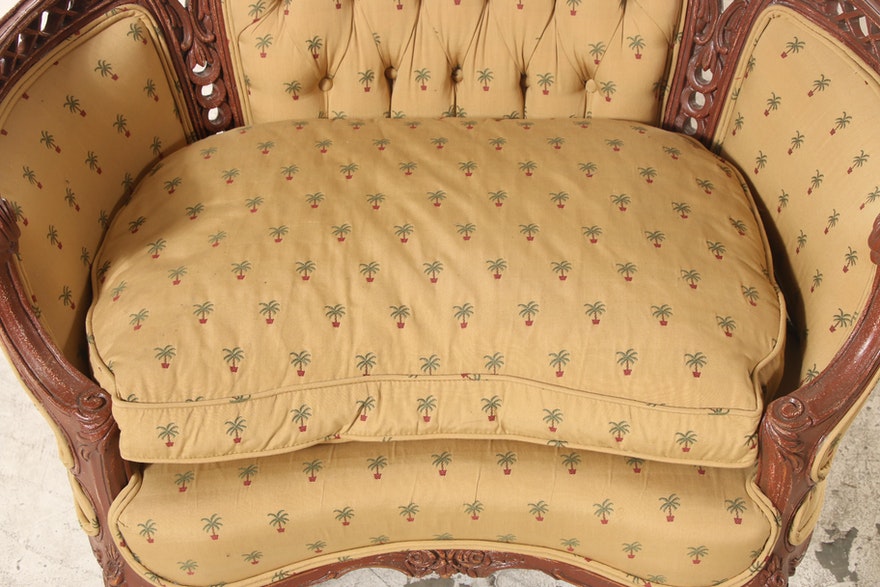 Pair of Louis XV Style Pierced-Carved Settees