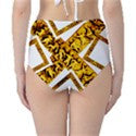 Suga Lane Gold White Logo High Waist Bikini Brief Swim Bottoms ABBY ESSIE