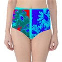 Suga Lane Tropical Floral Blue Red High Waist Bikini Brief Swim Bottoms ABBY ESSIE