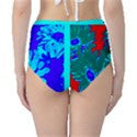 Suga Lane Tropical Floral Blue Red High Waist Bikini Brief Swim Bottoms ABBY ESSIE