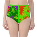 Suga Lane Tropical Floral Lime Orange Purple High Waist Bikini Brief Swim Bottoms ABBY ESSIE