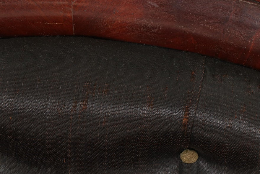 [SOLD] Victorian Mahogany Black Silky Horsehair Sofa 19th Century