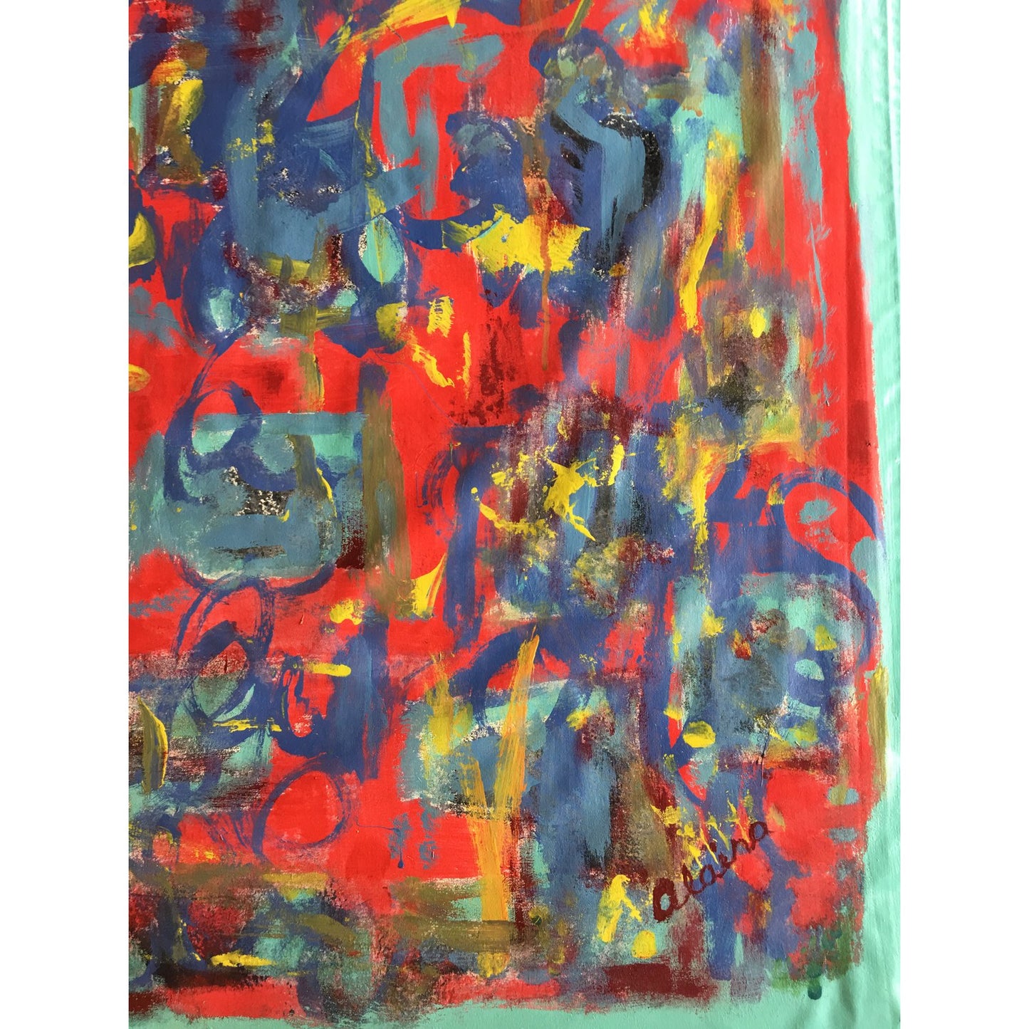 [SOLD] Abstract Acrylic Painting, "What Should I Do?" by Alaina Suga Lane