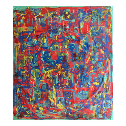 [SOLD] Abstract Acrylic Painting, "What Should I Do?" by Alaina Suga Lane