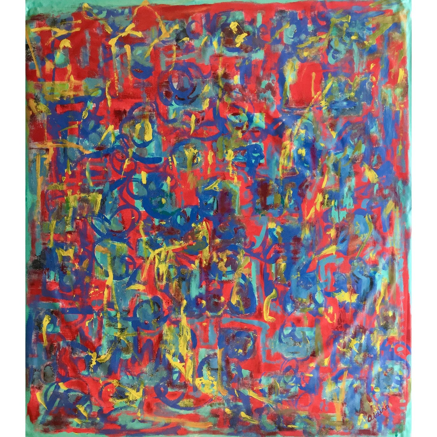 [SOLD] Abstract Acrylic Painting, "What Should I Do?" by Alaina Suga Lane