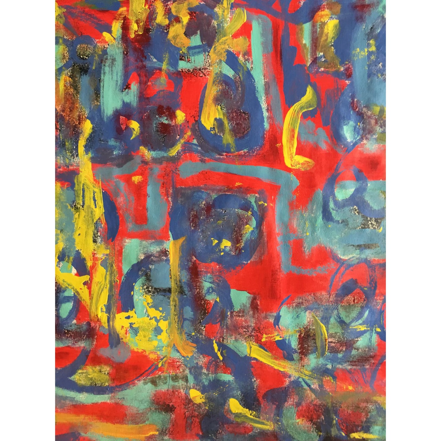 [SOLD] Abstract Acrylic Painting, "What Should I Do?" by Alaina Suga Lane