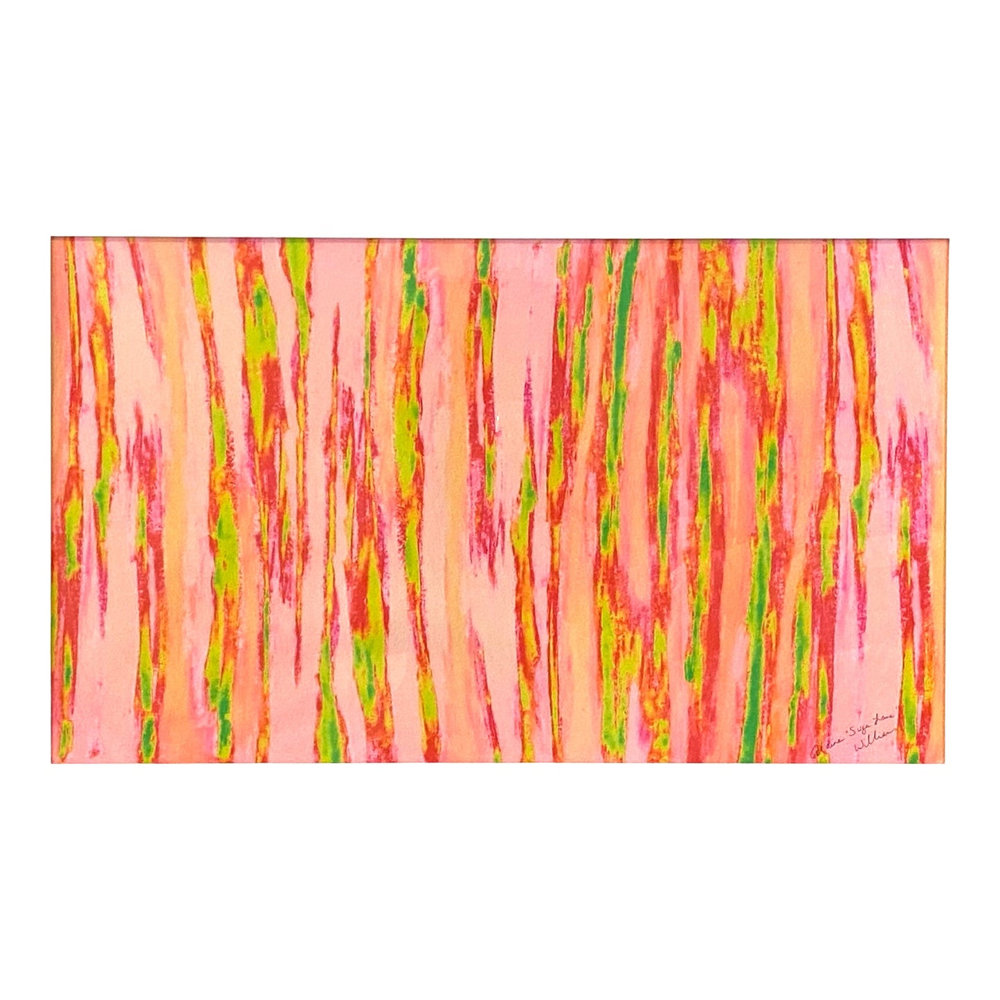 Abstract Pink Green "Enlightened Terrain" Artist's Print by Suga Lane Framed