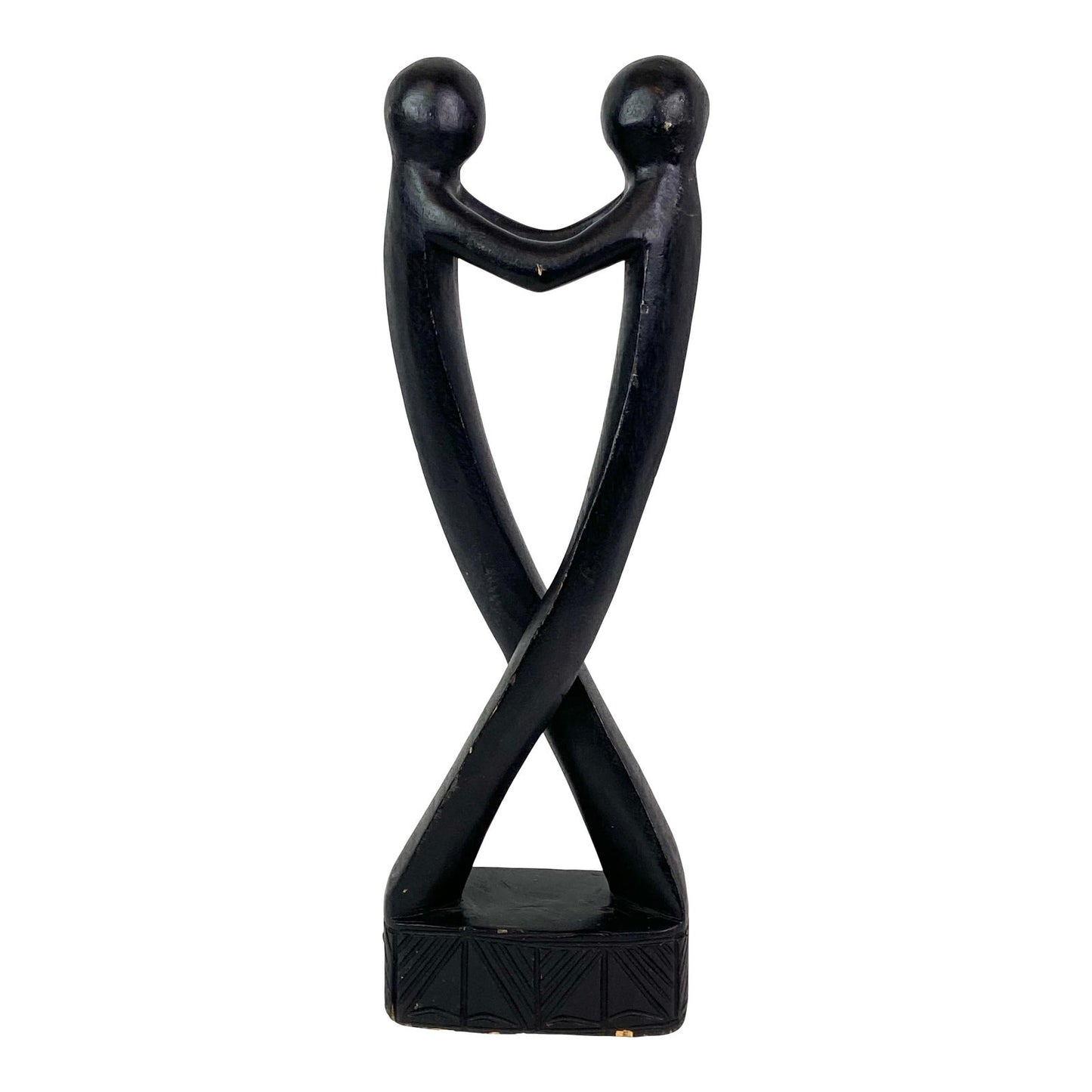 Black Wood Duality Couple Dancing Love Sculpture