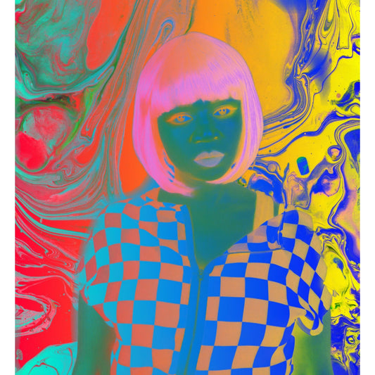 Bob Gurl #3 Neon Art Print by Suga Lane ABBY ESSIE STUDIOS