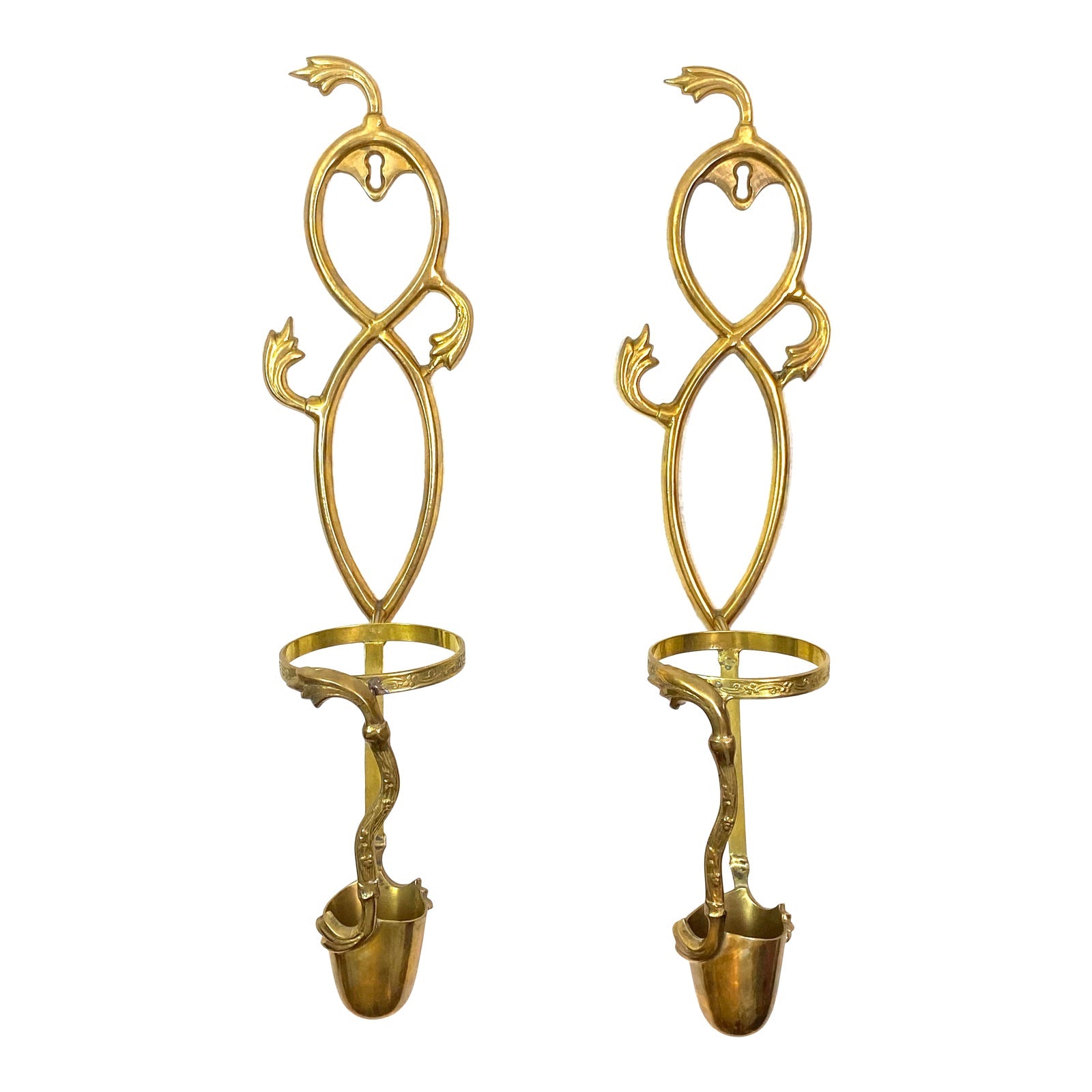 Ornate Brass Wall Sconces Candle Holders ABBY ESSIE STUDIOS