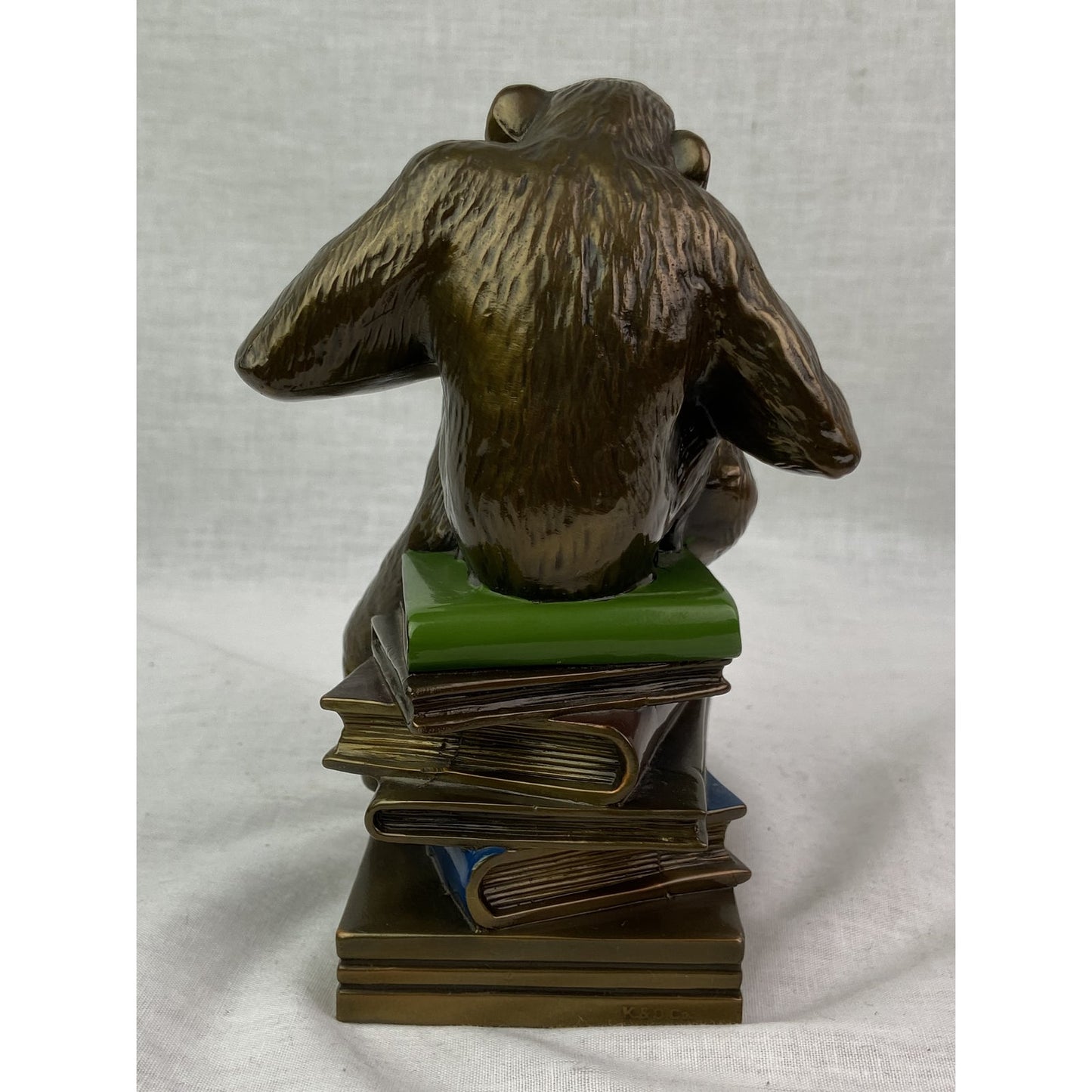 [SOLD]  Bronze Monkeys on Books Bookends - Pair of 2